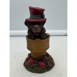 Vintage Tim Wolfe "Pistachio" the Beaver in Ice Cream Cone Figurine